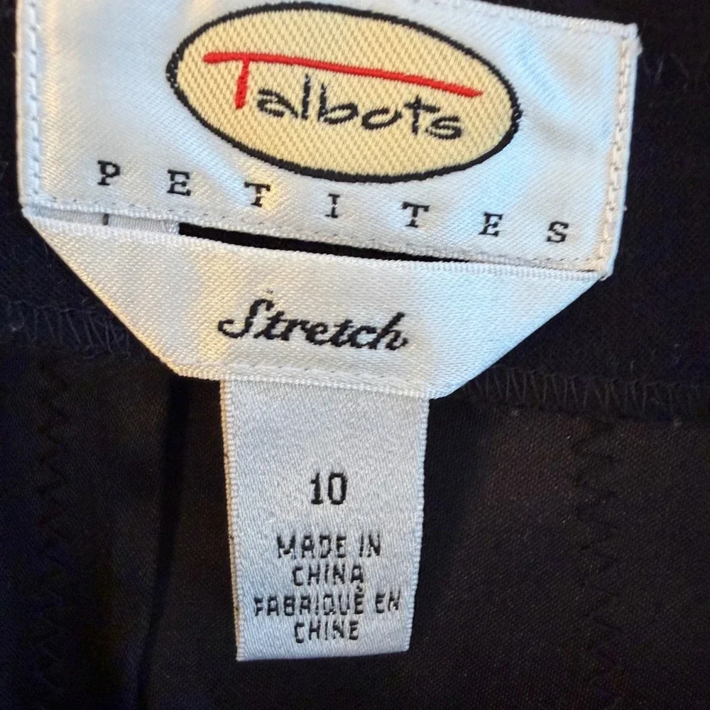 Talbots Suede Pencil Skirt Patchwork Women 10P Black Stretch 90s Minimalist Chic